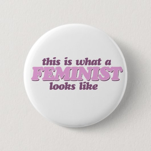 Badge Rond 5 Cm Féminisme rose (Devant)