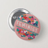 Badge Rond 5 Cm Féministe (Devant & derrière)