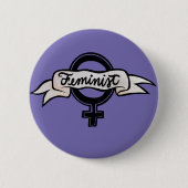 Badge Rond 5 Cm Féministe (Devant)