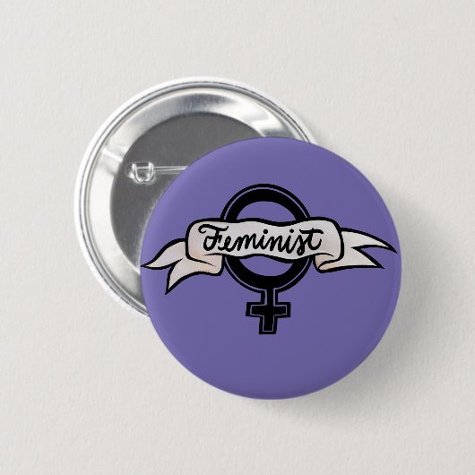 Badge Rond 5 Cm Féministe (Devant & derrière)