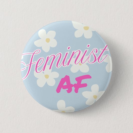 Badge Rond 5 Cm Féministe AF - bouton (Devant)