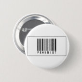 Badge Rond 5 Cm Féministe de code barres (Devant & derrière)