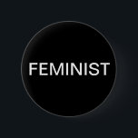 Badge Rond 5 Cm Féministe - texte blanc en gras sur noir<br><div class="desc">Croyez-vous en l'égalité des droits pour les femmes et les hommes ? Si c'est le cas, alors vous êtes féministe. Affichez fièrement le étiquette avec un bouton avec le mot "féministe" imprimé en gras blanc tout le texte casquette sur un arrière - plan noir. Pour voir le design féministe sur...</div>