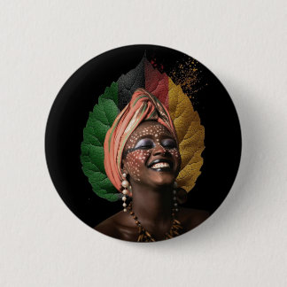 Badge Rond 5 Cm Femme africaine artistique