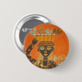 Badge Rond 5 Cm Femme africaine portant panier d'art (Devant & derrière)