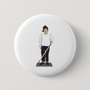 Badge Rond 5 Cm Femme aveugle