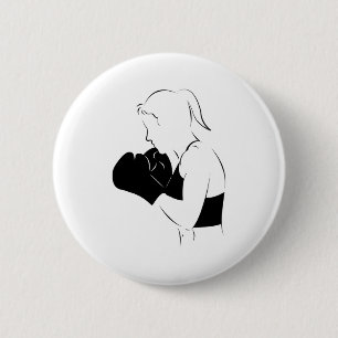 Badge Rond 5 Cm Femme Boxer