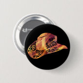 Badge Rond 5 Cm Femme Cowgirl Cowboy Casquette Magie Couleur Lumiè (Devant & derrière)