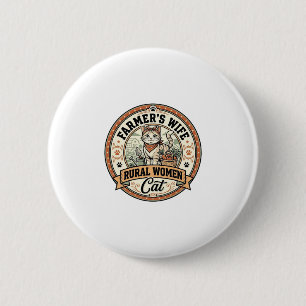 Badge Rond 5 Cm Femme d'agriculteur Femmes rurales Chat Femme d'ag