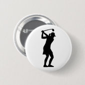 Badge Rond 5 Cm Femme de golf (Devant & derrière)