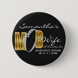 Badge Rond 5 Cm Femme de Mob & Cocktails Soirée de Bachelorette No
