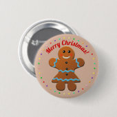 Badge Rond 5 Cm Femme de pain d'épices (Devant & derrière)