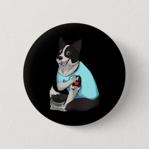 Badge Rond 5 Cm Femme Drôle Chien Frontière Collie Amour Maman Tat