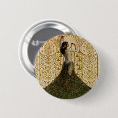 Badge Rond 5 Cm Femme en jupe de paon (Devant & derrière)