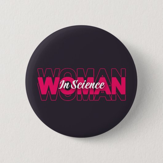 Badge Rond 5 Cm Femme en science (Devant)