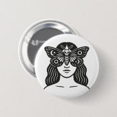 Badge Rond 5 Cm Femme Et Moth (Devant & derrière)