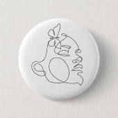 Badge Rond 5 Cm Femme Face Line Art (Devant)