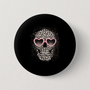Badge Rond 5 Cm Femme Léopard Gothique Cool Skeleton Cheetah
