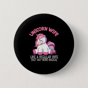 Badge Rond 5 Cm Femme Licorne Beaucoup Plus Magique Mariage Mariée