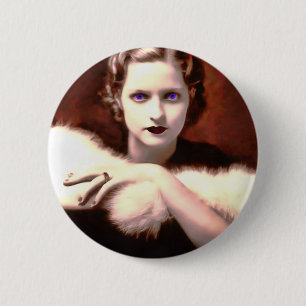Badge Rond 5 Cm Femme magnifique des années 1920 avec les yeux