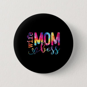 Badge Rond 5 Cm Femme Maman Boss Funky Mothers Day