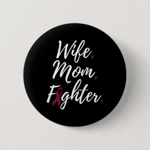 Badge Rond 5 Cm Femme Maman Combattante Cerveau Aneurie Sensibilis