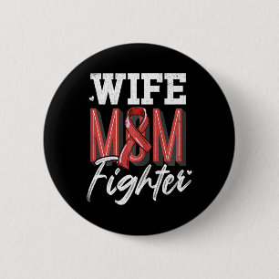Badge Rond 5 Cm Femme Maman Combattante Cerveau Aneurysme Soutien