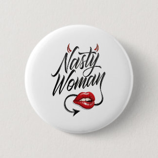 Badge Rond 5 Cm Femme Méchante Drôle