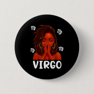 Badge Rond 5 Cm Femme noire coiffée vierge prier chrétienne zodiaq