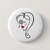 Badge Rond 5 Cm Femme photographe (Devant)