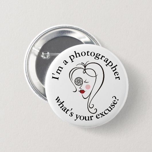 Badge Rond 5 Cm Femme photographe (Devant & derrière)