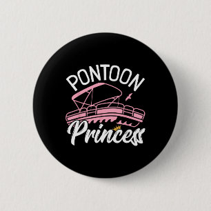 Badge Rond 5 Cm Femme Pontoon Boat Girl I Pontoon Princess Pontoon