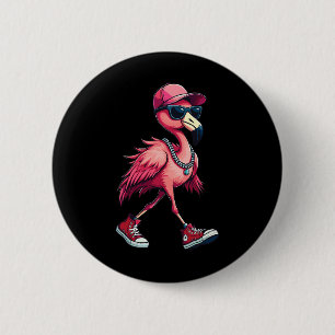 Badge Rond 5 Cm Femme Président Kamala Harris Flamant rose rose Re