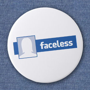Badge Rond 5 Cm Femme sans visage - Photo de profil anonyme