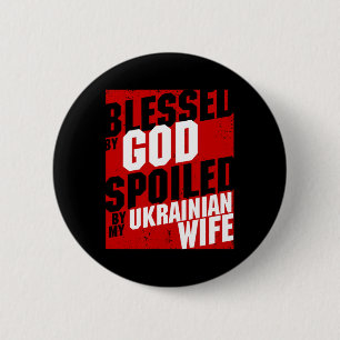 Badge Rond 5 Cm Femme ukrainienne bénie par les hommes Mari ukrain