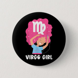 Badge Rond 5 Cm Femme Vierge Symbole du zodiaque Femme Anniversair
