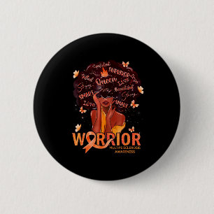 Badge Rond 5 Cm Femmes Afro Noires Américaines Reine Sclérose en P