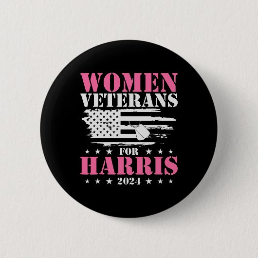 Badge Rond 5 Cm Femmes Anciens Combattants Pour Harris 2024 (Devant)