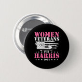 Badge Rond 5 Cm Femmes Anciens Combattants Pour Harris 2024 (Devant & derrière)