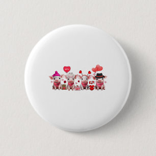 Badge Rond 5 Cm Femmes Cochons de Saint Valentin Fête de la Ferme