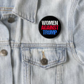 Badge Rond 5 Cm Femmes contre Trump 2024 Élections noir (En situation)