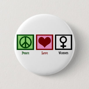 Badge Rond 5 Cm Femmes d'amour de paix