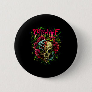 Badge Rond 5 Cm Femmes Drôle Balle Ma Saint-Valentin Crâne Roses E