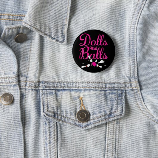 Badge Rond 5 Cm Femmes Drôle Femmes Filles Bowling Nom de l'équipe (En situation)