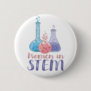 Badge Rond 5 Cm Femmes en STEM