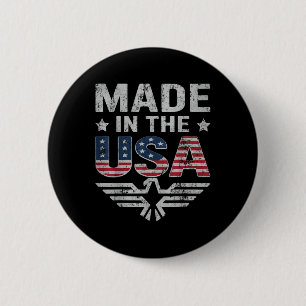 Badge Rond 5 Cm Femmes et hommes du 4 juillet Drapeau américain pa