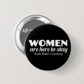 Badge Rond 5 Cm Femmes fortes Ruth Bader Ginsburg Citation féminis (Devant & derrière)