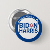 Badge Rond 5 Cm Femmes juives pour Biden Harris (Devant & derrière)