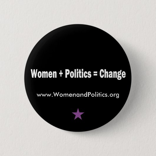 Badge Rond 5 Cm Femmes + La politique = changement (Devant)
