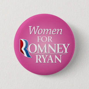 Badge Rond 5 Cm Femmes pour Romney Ryan - rose